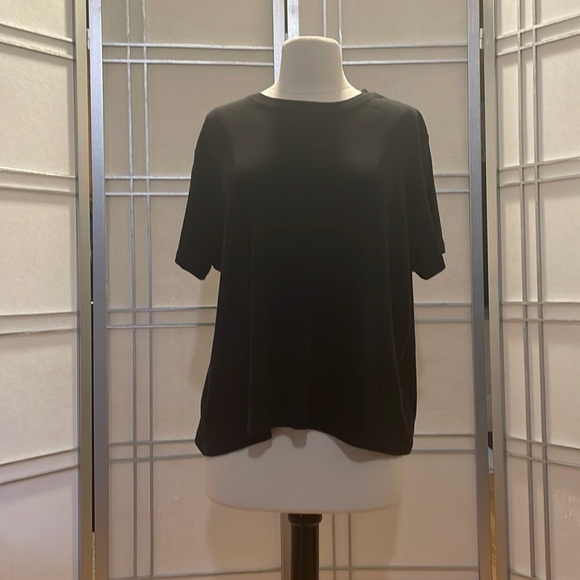 *Talbots Black Short Sleeved Top - 100% Pima Cotton Size 2X Plus Size - Picture 1 of 5